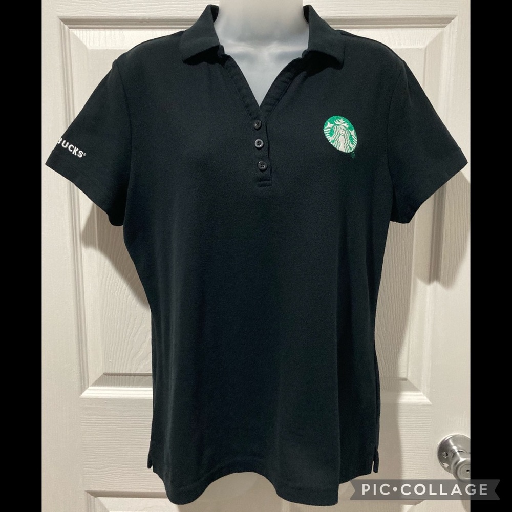 Starbucks Coffee SS polo ladies top -L-